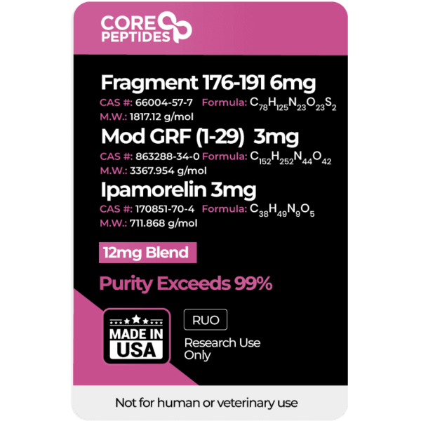 Fragment 176-191 & Mod GRF 1-29 & Ipamorelin Blend - 12mg